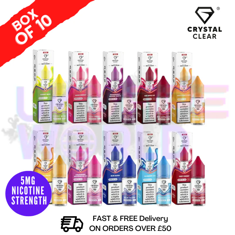 5MG | Crystal Clear Nic Salt Box Of 10 (NEW)