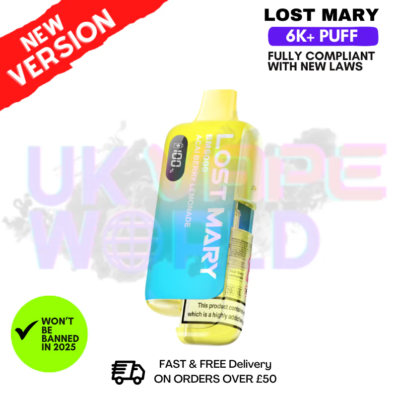 Acai Berry Lemonade Lost Mary 6K Puff Pod Kit - Only £8.99