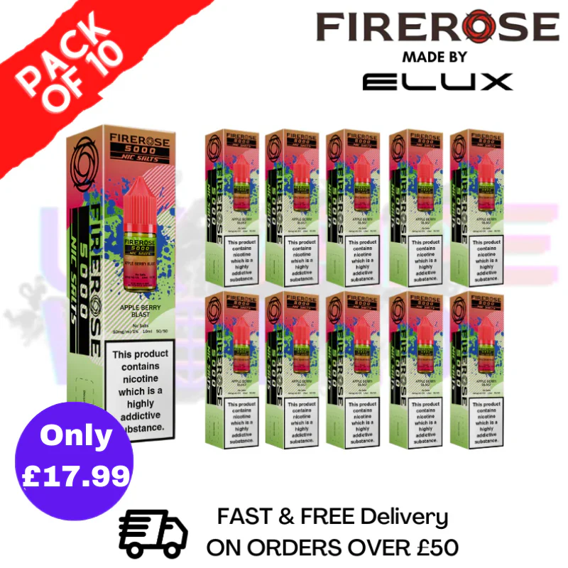 Apple Berry Blast Firerose 5000 Nic Salt Box Of 10