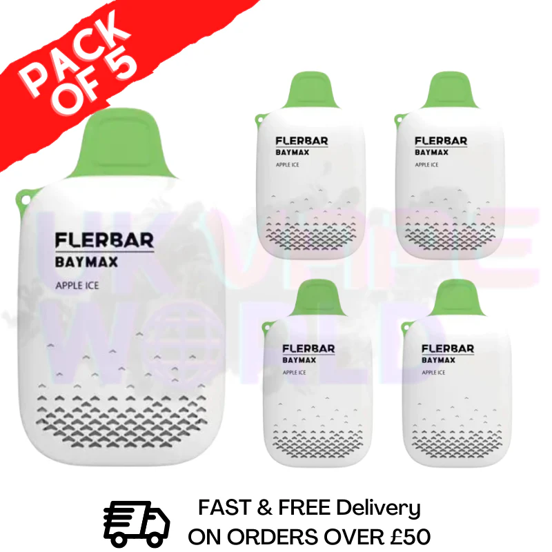 APPLE ICE - FlerBar Baymax 3500 Puff Bar Pack Of 5 Vape Pen