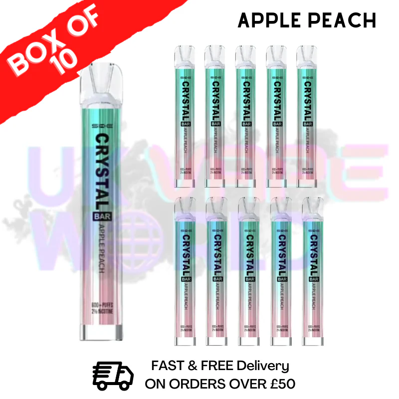 Apple Peach Crystal Bar Puffs 600 SKE Box Of 10 - Image 2