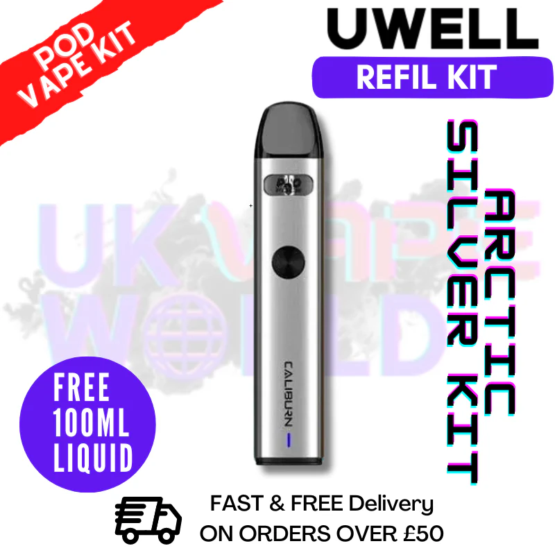 Arctic Silver Uwell Caliburn A2 Pod Kit + Free 100ML E Liquid