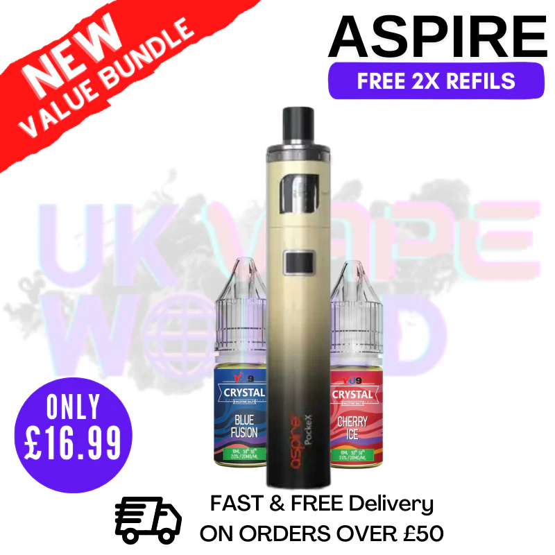 Aspire Pockex Gold Gradient AIO Vape Pen Starter Kit | Cheapest