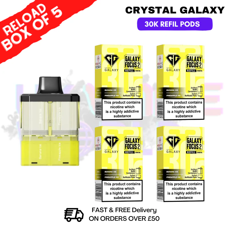 Banana Ice Crystal Galaxy 30K Replacement Pods Box Of 5