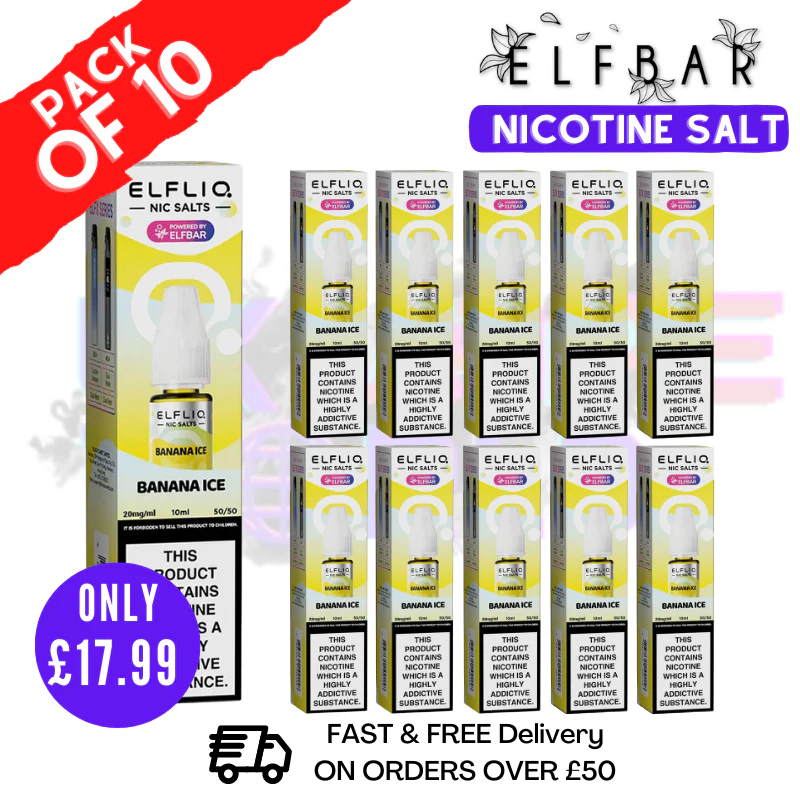 Banana ICE ElfLiq Nic Salt BOX OF 10 - ONLY £17.99
