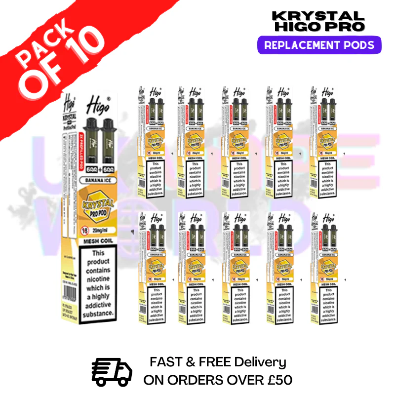Banana ICE HIGO Pro 600 Puff REPLACEMENT PODS Box Of 10