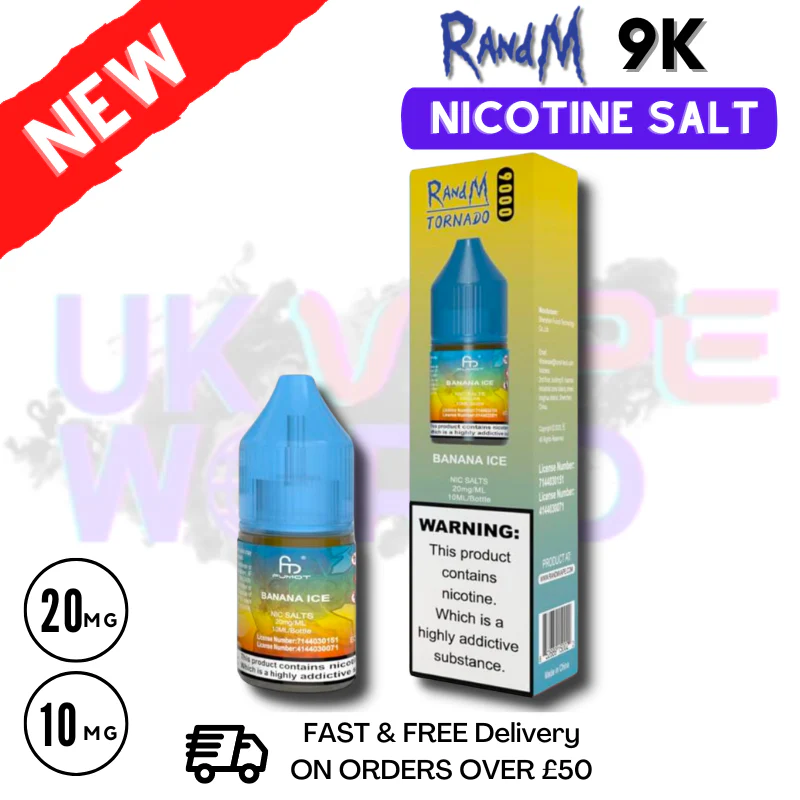 Banana ICE RandM Tornado 9000 Nic Salt 10ml eLiquid - £1.99
