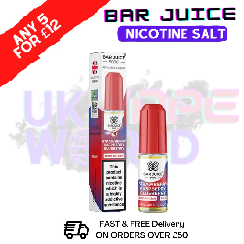 Bar Juice 5000 Nicsalt E-Juice Strawberry Raspberry Blueberry Flavour