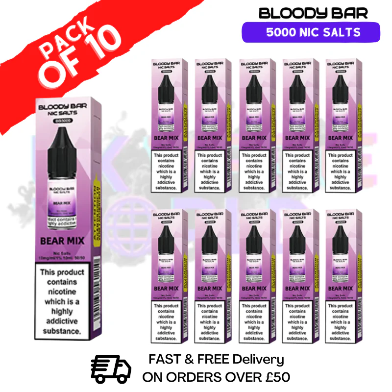 Bear Mix Bloody Bar 5000 Bar Salt Box Of 10