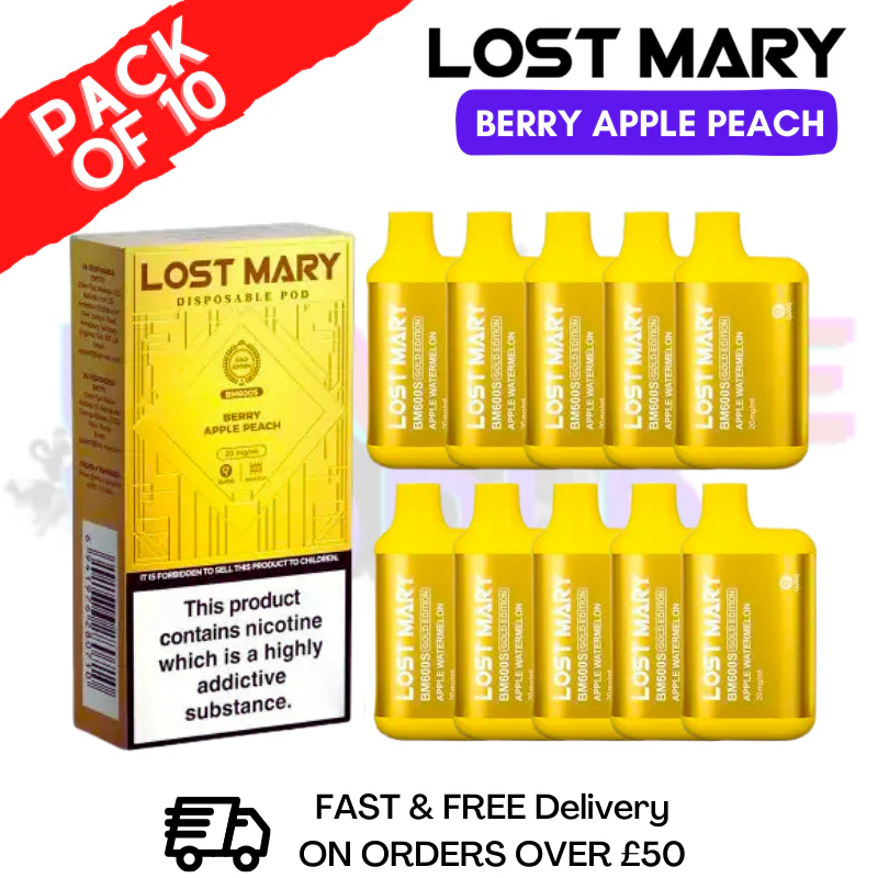 Berry Apple Peach - Lost Mary GOLD Box of 10