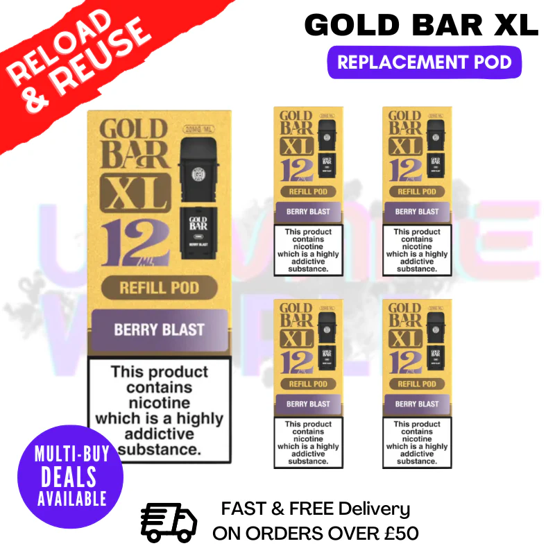 Berry Blast Gold Bar XL REFIL Pods Box Of 5