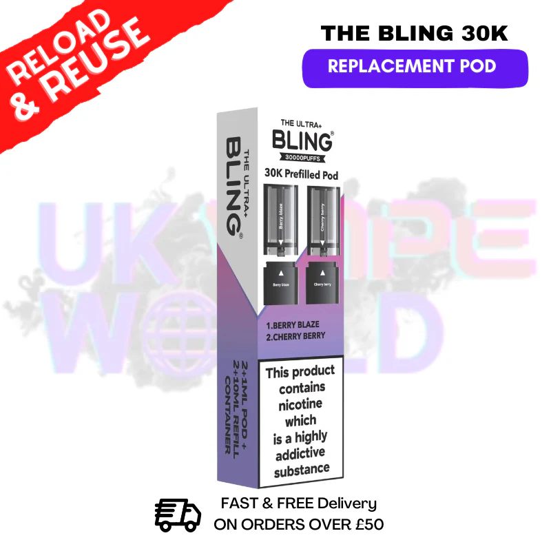 Berry Blaze Bling 30k REFIL PACK Ultra Plus Pods - £6.99