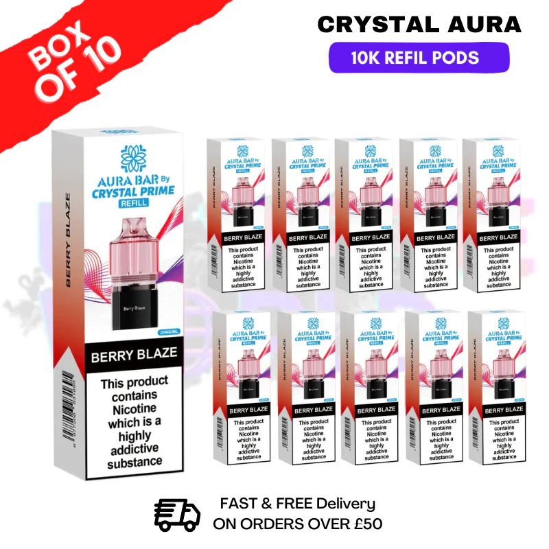 Berry Blaze Crystal Prime 10K Refil Pods Box Of 10