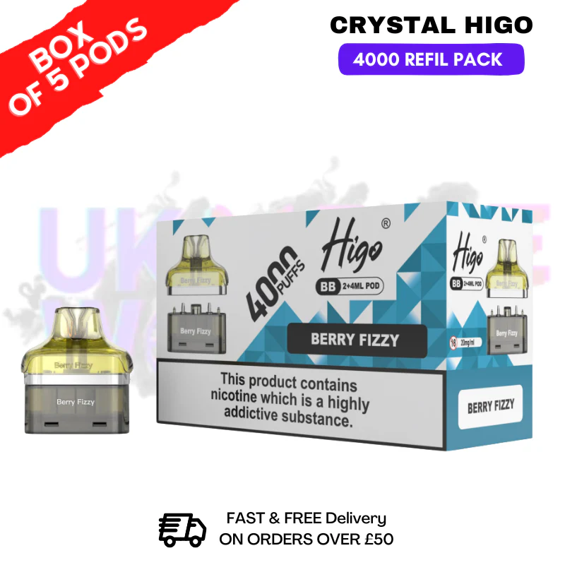 Berry Fizz Crystal Higo 4000 REFIL Pods BOX OF 5