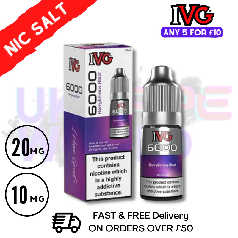 Berrylicious Blast IVG 6000 Nic Salt E-Liquid