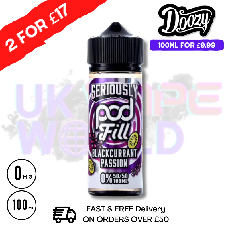 Blackcurrant Passion Seriously PodFill Shortfill Juice (NEW) 100ML Eliquid