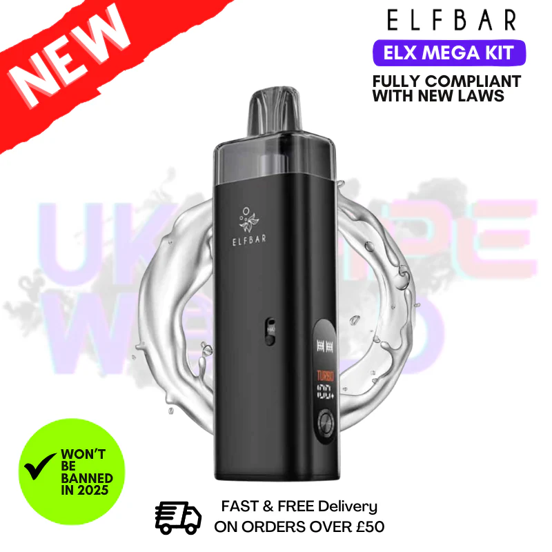 Black Elf Bar ELX Mega Kit + Free Mega Pod