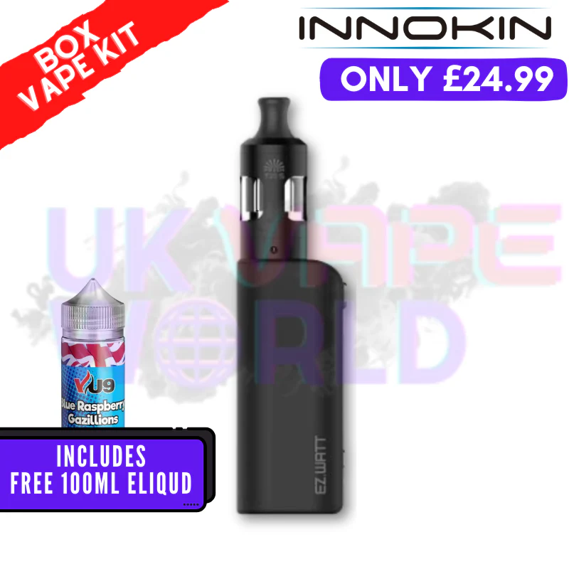 Black Innokin Ez Watt Starter Kit + Free 100ML Liquid - ONLY £24.99