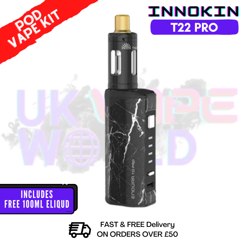 Black Marble Innokin Endura T22 Pro Kit + FREE 100ML E Liquid