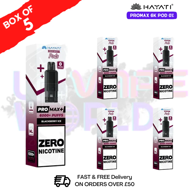 Blackberry Ice Hayati Pro Max 6000 ZERO NICOTINE Box of 5