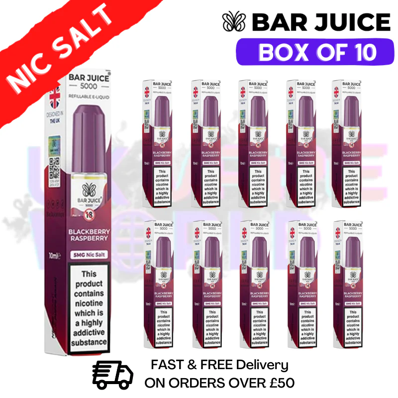Blackberry Raspberry Bar Juice 5000 Nic Salt | Box of 10 | ONLY £13.99