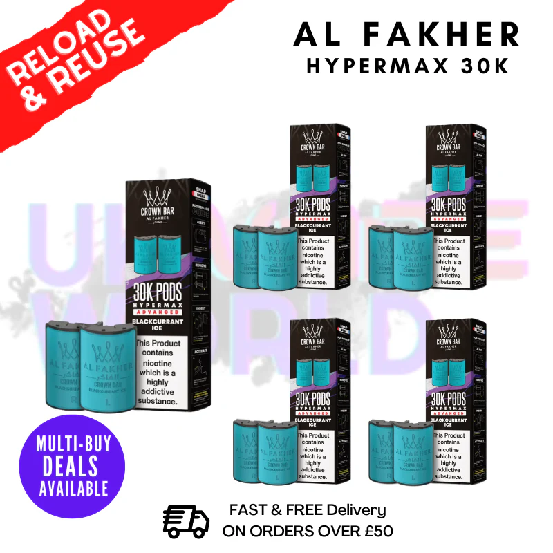 Blackcurrant ICE AL Fakher 30K Box Of 5 Replacement Pods