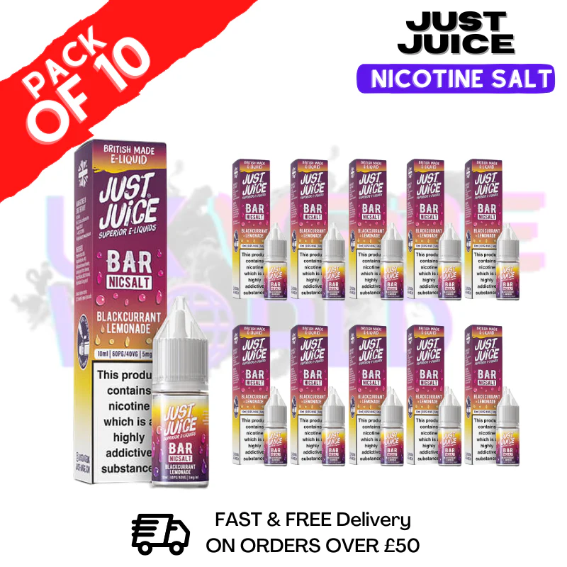 Blackcurrant Lemonade Just Juice Nic Salt Box Of 10 - ONLY £17.99