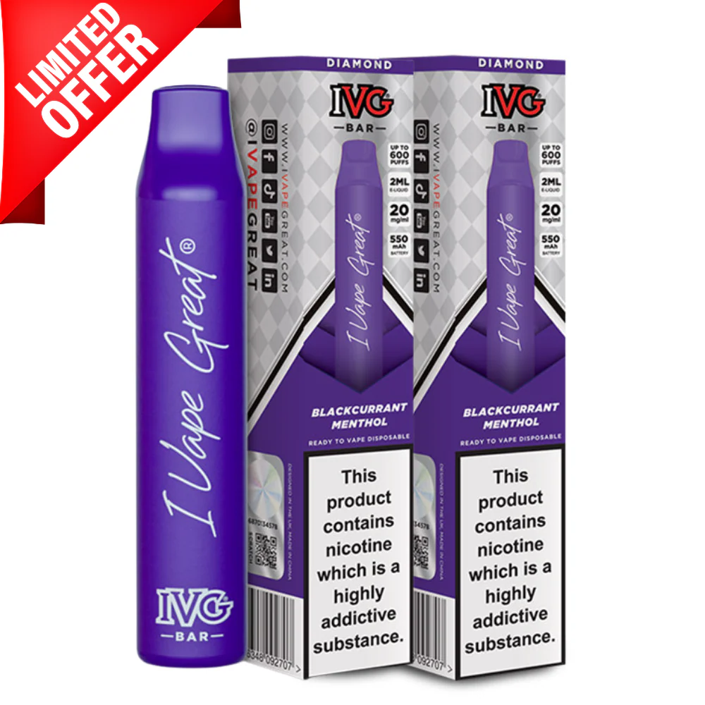 Blackcurrant Menthol By IVG Diamond Disposable Bar - Image 2