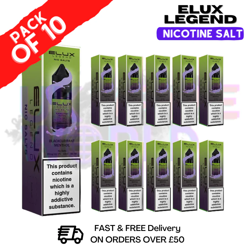 Blackcurrant Menthol Elux Legend Nic Salt Pack / BOX OF 10
