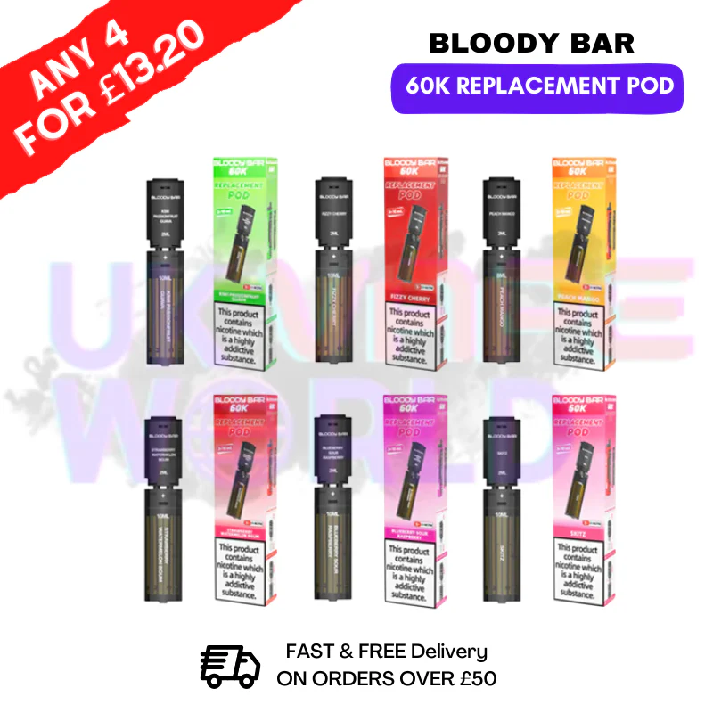 Bloody Bar 60K Replacement Pods - Any 4 For £13.20