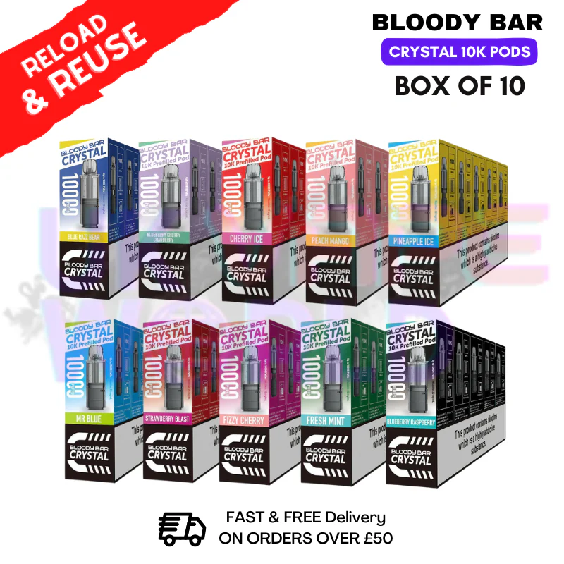 Bloody Bar Crystal 10K Replacement Pods Box Of 10