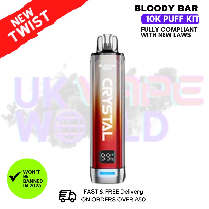 Bloody Bar Crystal Red Apple Ice 10K Puff Pod Kit