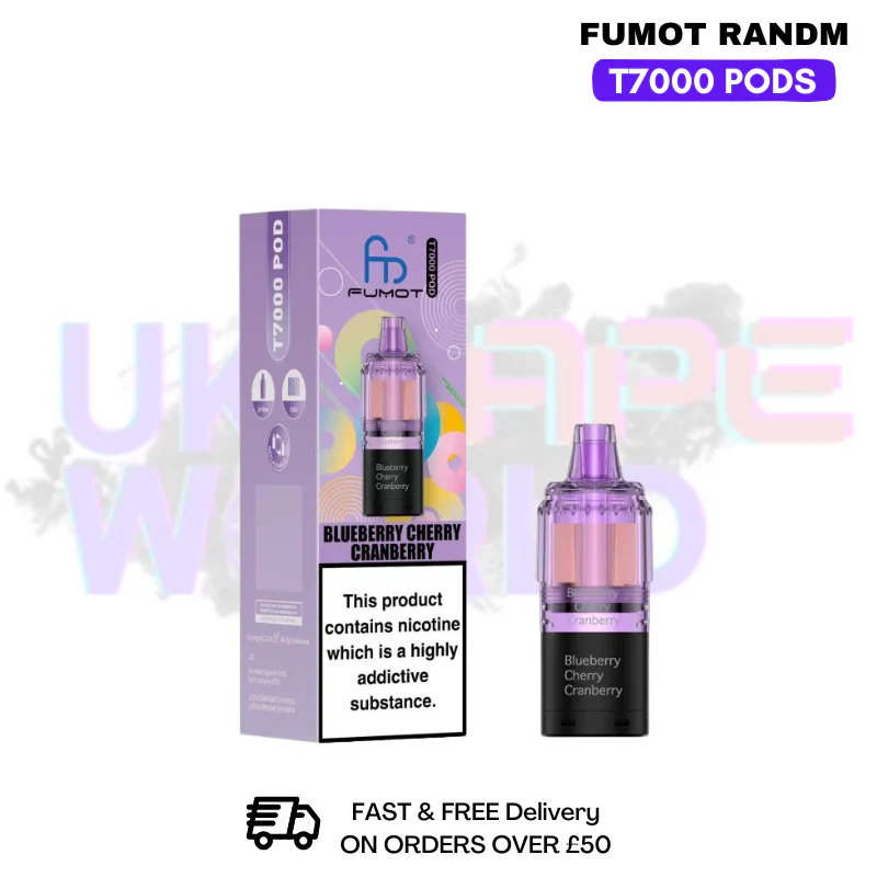 Blue Cherry Cranberry Fumot T7000 RandM 7K Replacement Pods