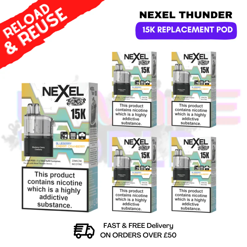 Blue Cherry Cranberry Nexel 15K REPLACEMENT PODS BOX OF 5