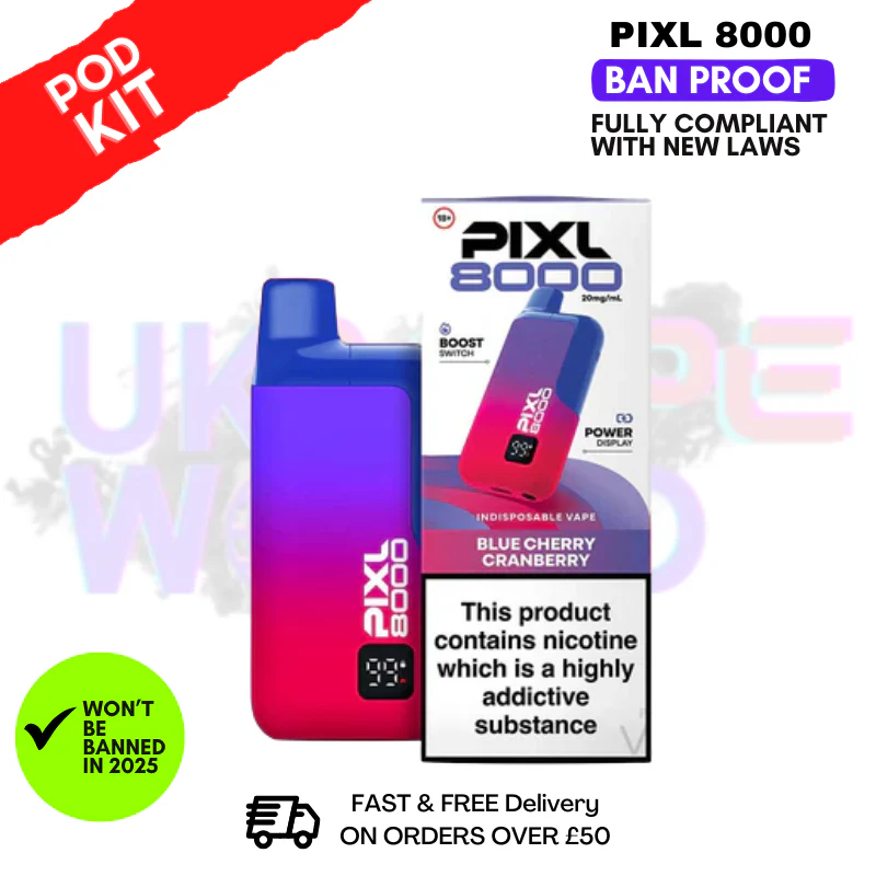 Blue Cherry Cranberry Pixl 8K 8000 Puff Pod Kit
