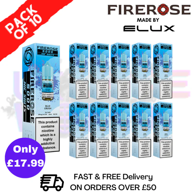 Blue Crush Firerose 5000 Nic Salt Box Of 10
