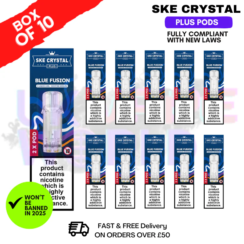 Blue Fusion SKE Crystal Plus Prefilled Pod Box Of 10