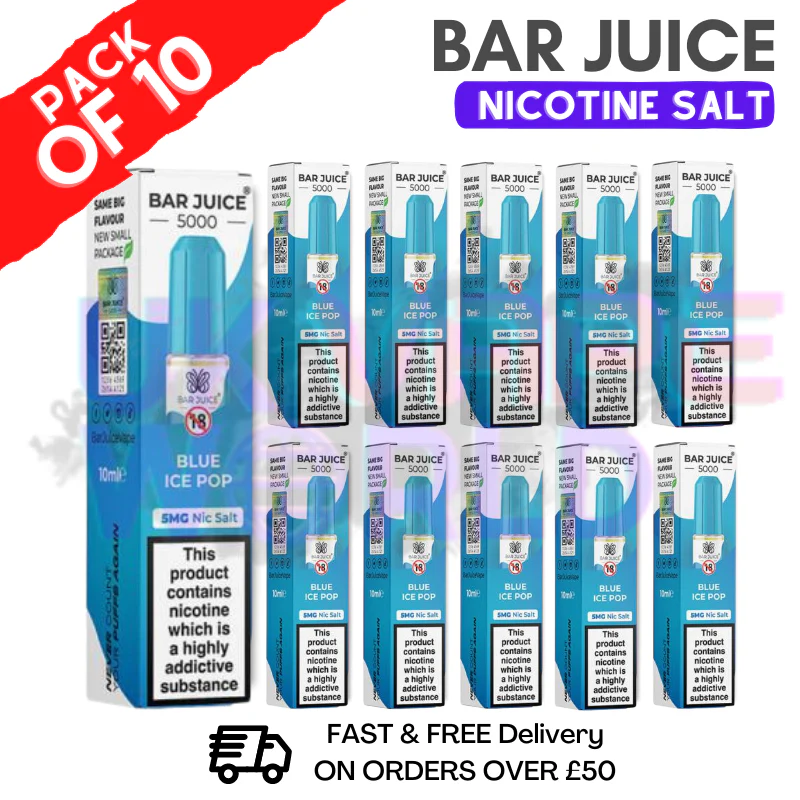 Blue Ice PoP Bar Juice 5000 Nic Salt | Box of 10 | ONLY £13.99