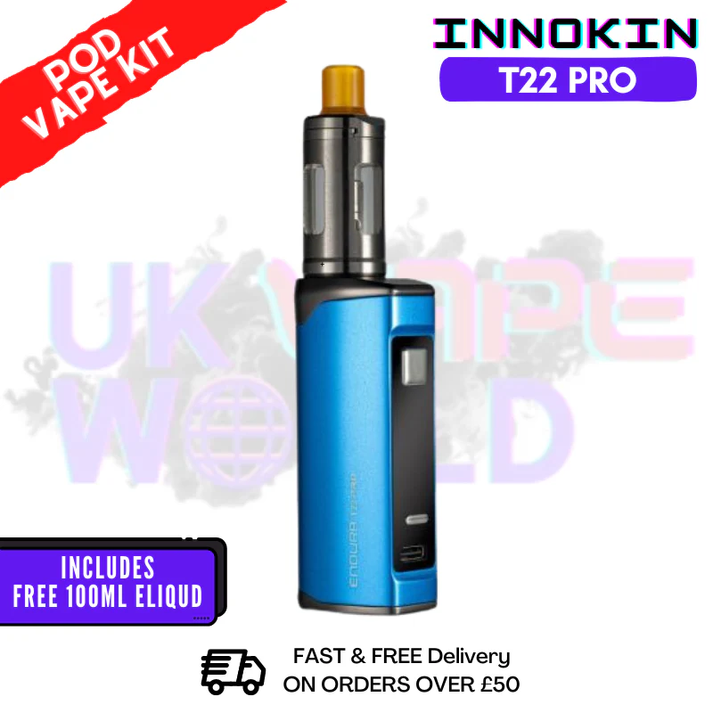 Blue Innokin Endura T22 Pro Kit + FREE 100ML E Liquid