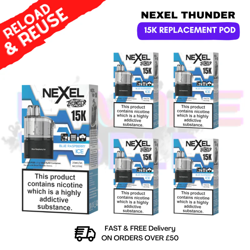 Blue Raspberry ICE Nexel 15K REPLACEMENT PODS BOX OF 5