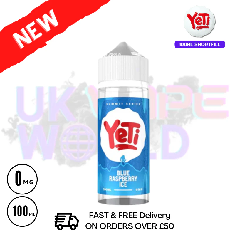 Blue Raspberry ICE Yeti Summit Shortfill Juice 100ML Eliquid