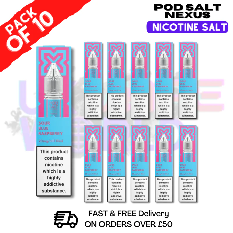 Blue Raspberry Pod Salt Nexus Nic Salt Box Of 10