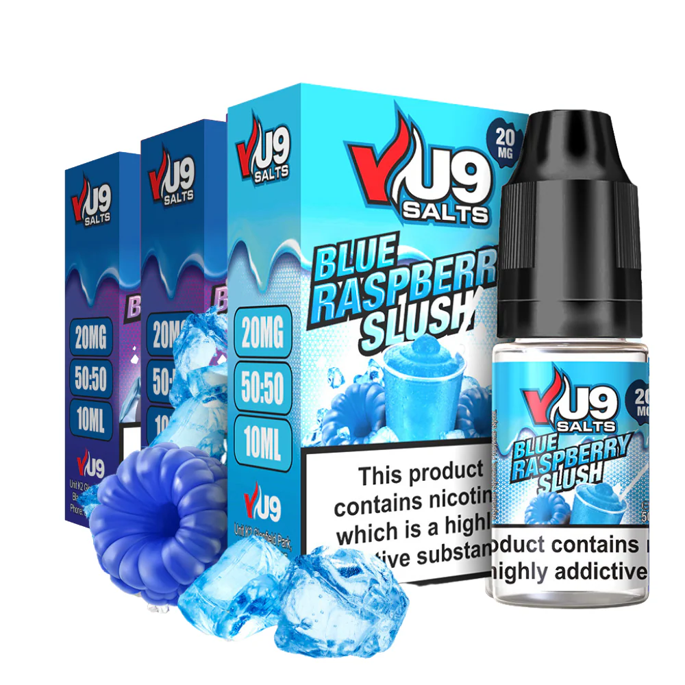 Blue Raspberry Slush Pod Nic Salt 10ml Nicotine E Juice by VU9 - Image 2