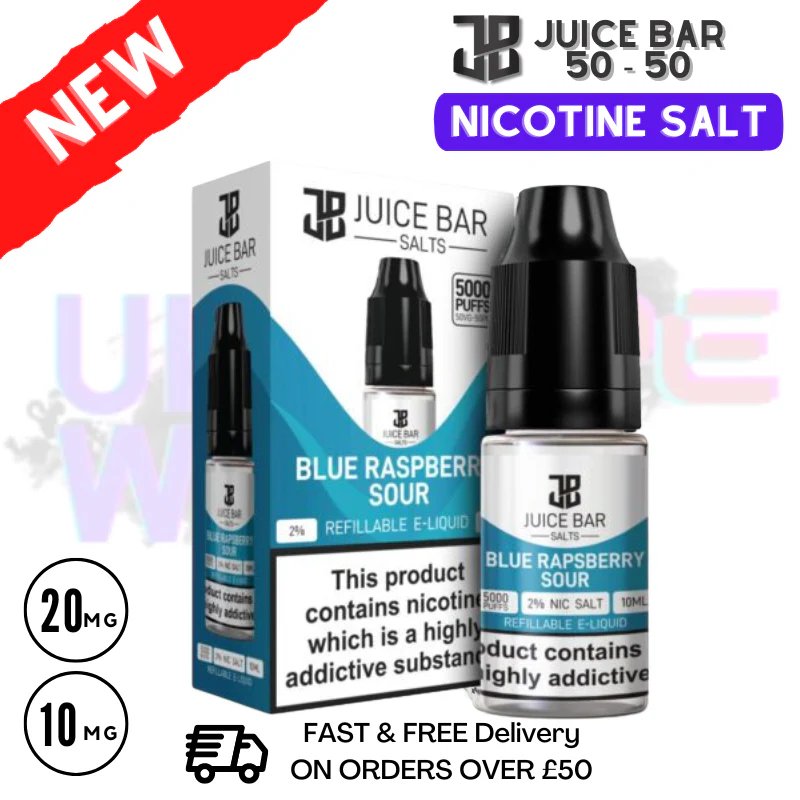 Blue Raspberry Sour Juice Bar Nic Salt 10ML eLiquid Only £1.99