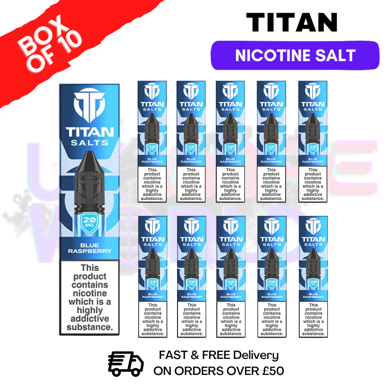 Blue Raspberry Titan 10ml Nic Salt BOX OF 10