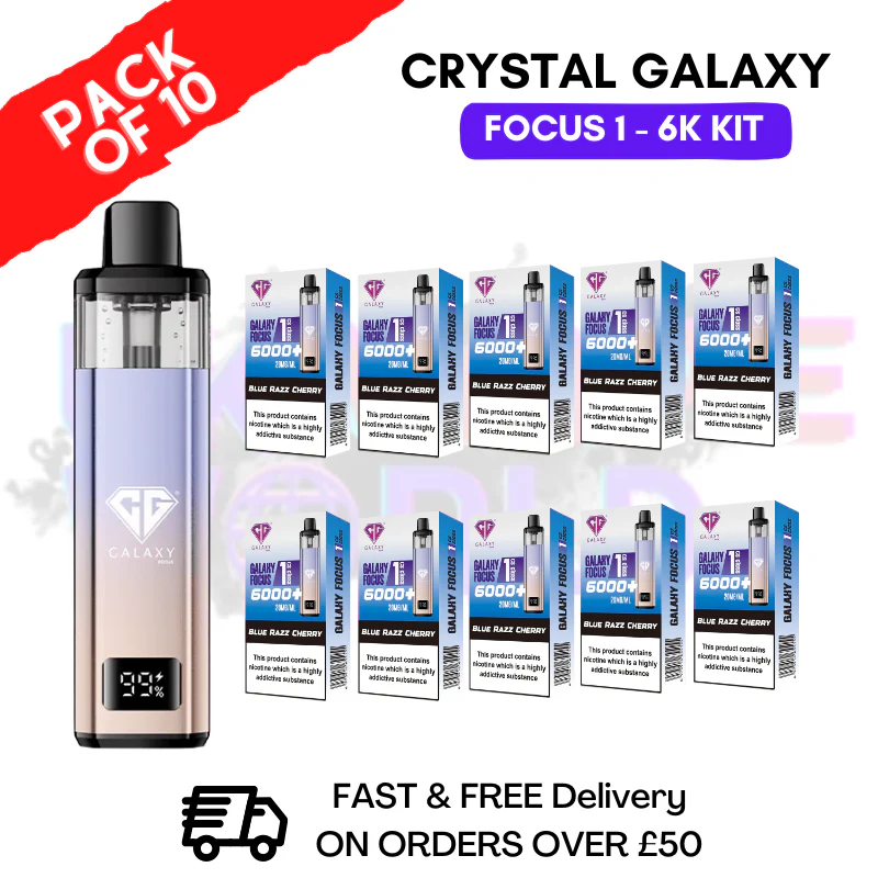 Blue Razz Cherry Crystal Galaxy Focus 6K Kits Box Of 10