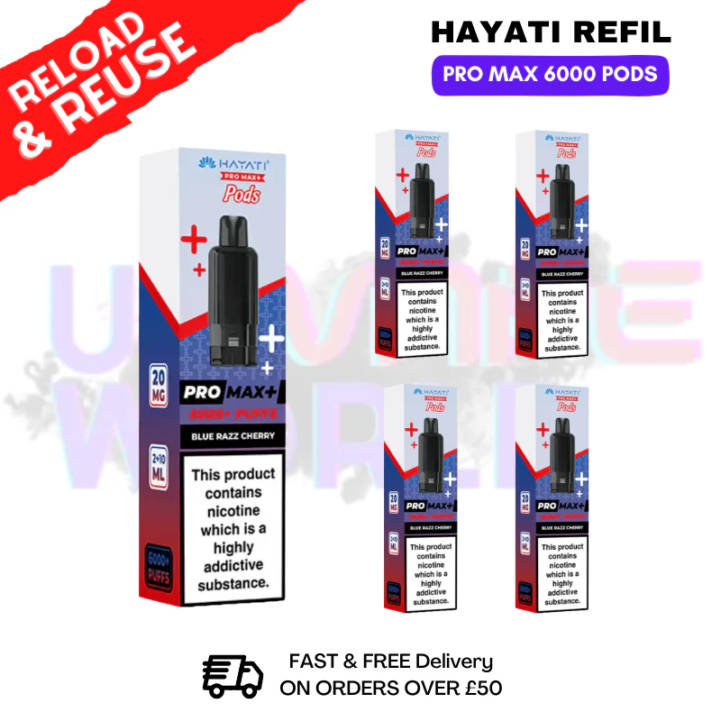 Blue Razz Cherry Hayati ProMax 6K Replacement Pods Box Of 5