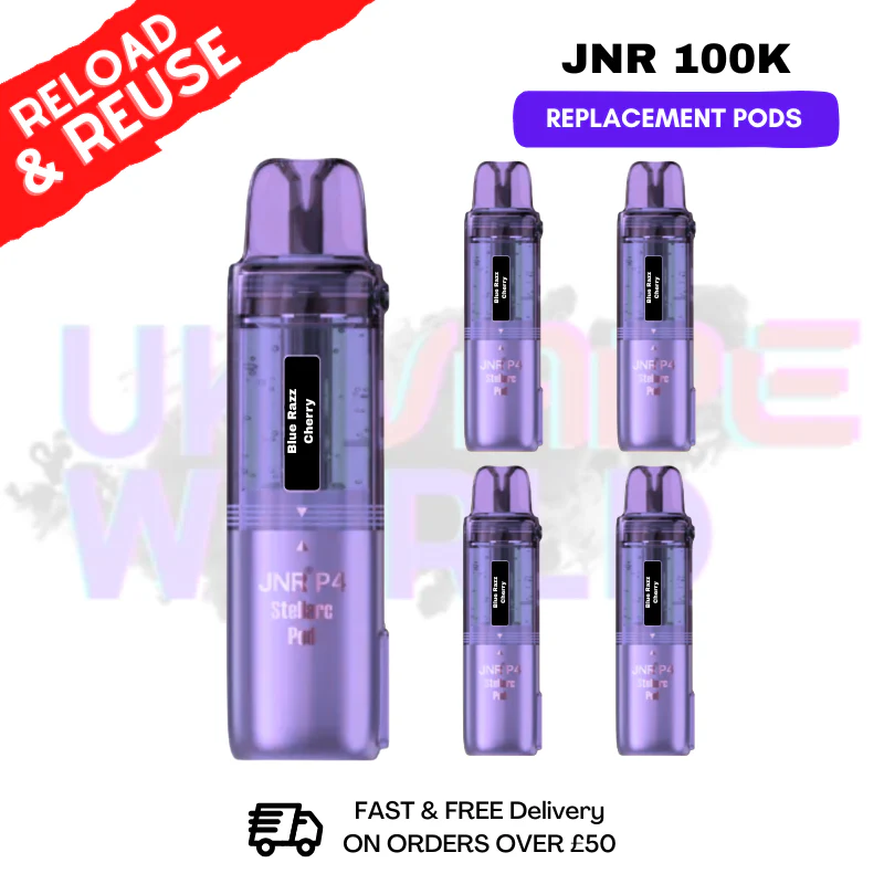 Blue Razz Cherry JNR 100k Sterllarc Replacement Pods Box Of 5