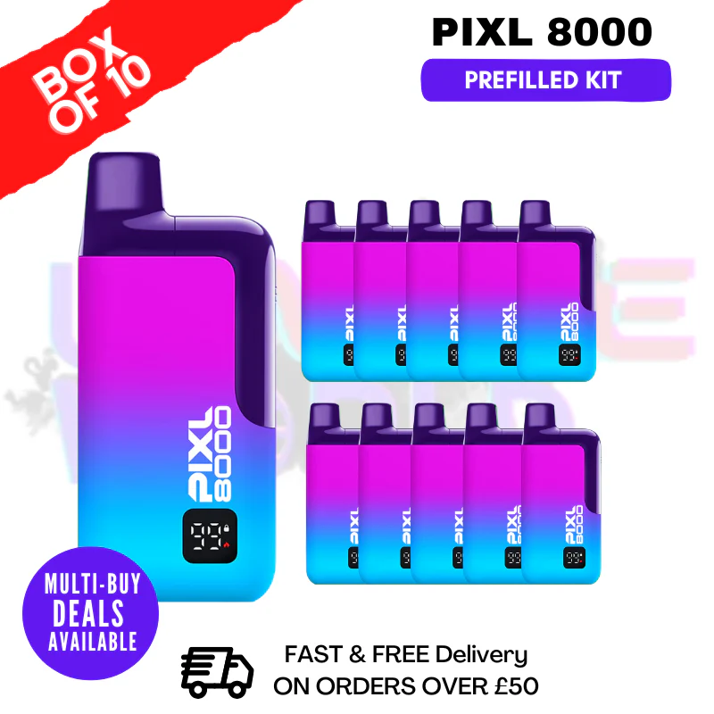 Blue Razz Cherry Pixl 8000 Kits Box Of 10
