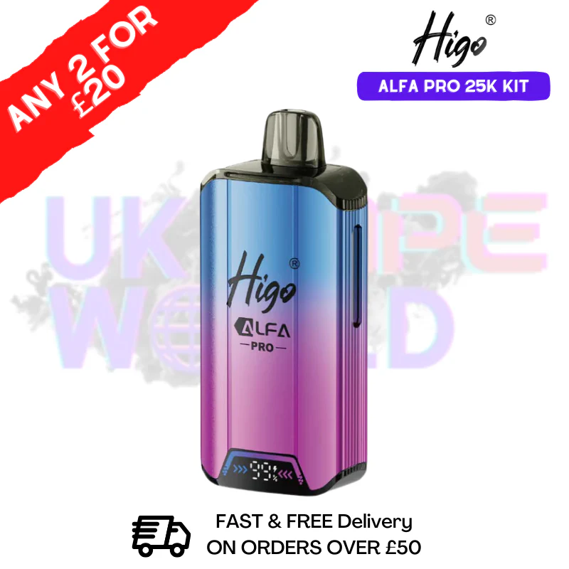 Blue Razz GB Higo 25K Alfa Pro Pod Kit - Any 2 For £20